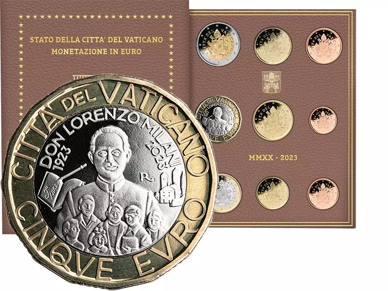 Euro-Kursmünzensatz Vatikan 2023 inklusive 5 Euro Gedenkmünze