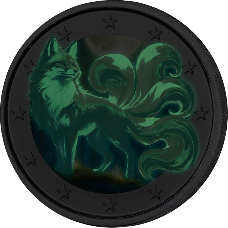 2-Euro-Künstlerausgabe Fantasy Kitsune Glow-in-the-Dark
