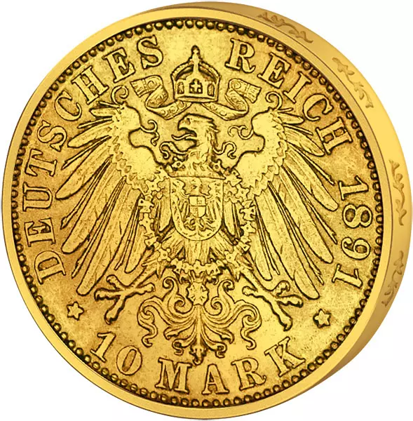 10 Mark Sachsen König Albert großer Reichsadler 1891-1902 10 Mark Sachsen König Albert großer Reichsadler 1891-1902