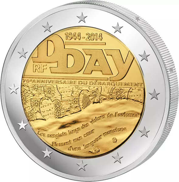 2 Euro Frankreich 70 Jahre D-Day 2014 2 Euro Frankreich 70 Jahre D-Day 2014