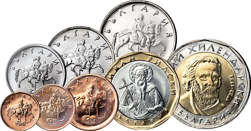 1 Stotinka - 2 Leva Kursmünzensatz Bulgarien 1999-2015