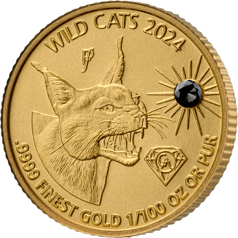 5 x 10 Francs Ruanda Gold Affordable Diamond Edition Raubkatzen 2024