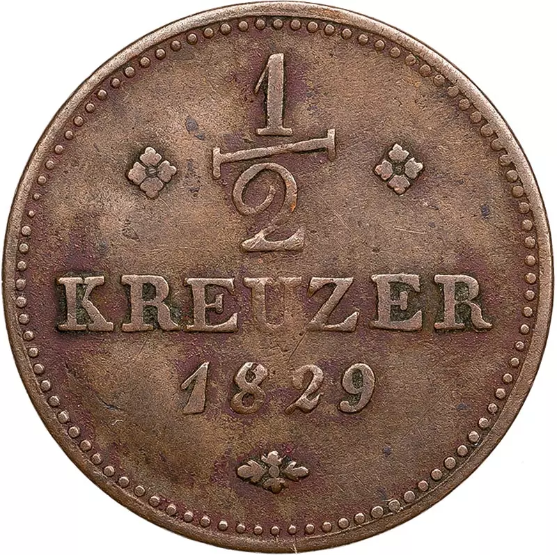 1/2 Kreuzer Hessen-Kassel Kurfürst Wilhelm II. 1824 - 1834