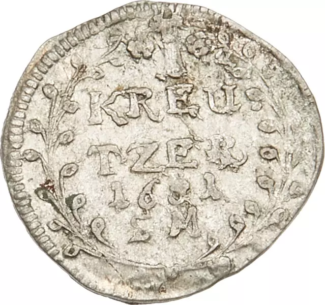 1 Kreuzer Hanau-Lichtenberg Graf Friedrich Casimir 1676-1683