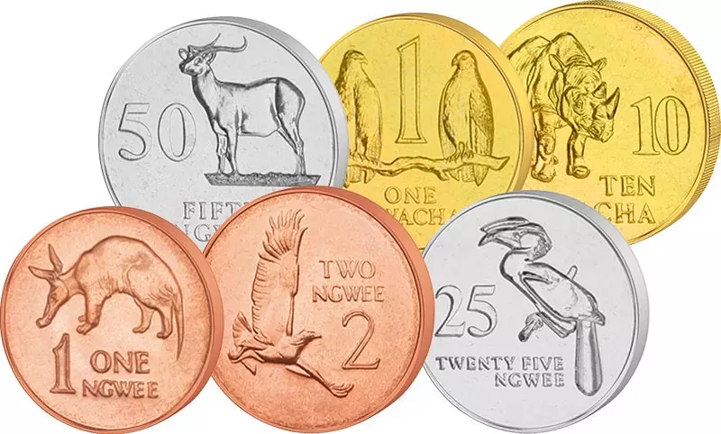 1 Ngwee - 10 Kwacha Kursmünzensatz Sambia 1983-1992