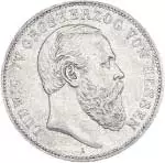 5 Mark Hessen-Darmstadt Großherzog Ludwig IV. 1888 5 Mark Hessen-Darmstadt Großherzog Ludwig IV. 1888