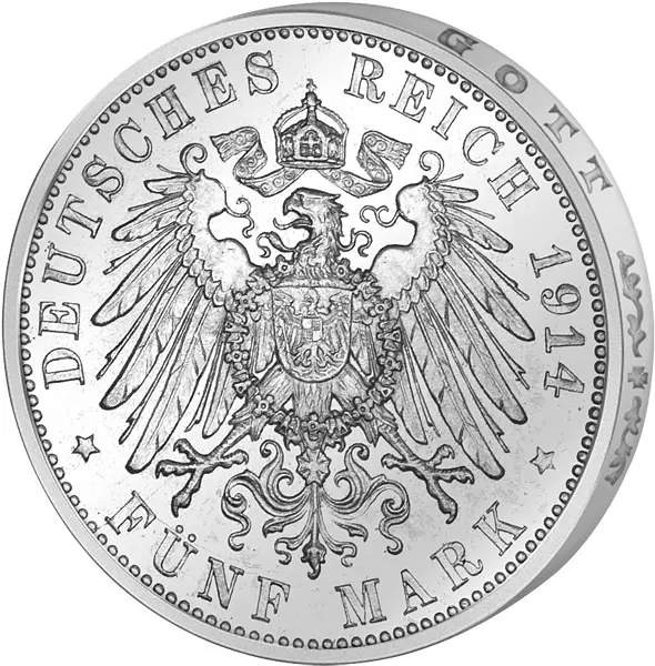 5 Mark Bayern König Ludwig III. 1914 vorzüglich 5 Mark Bayern König Ludwig III. 1914 vorzüglich