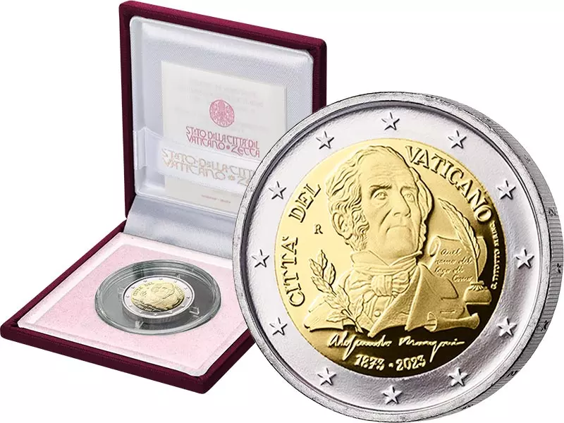 2 Euro Vatikan 150. Todestag Alessandro Manzoni 2023