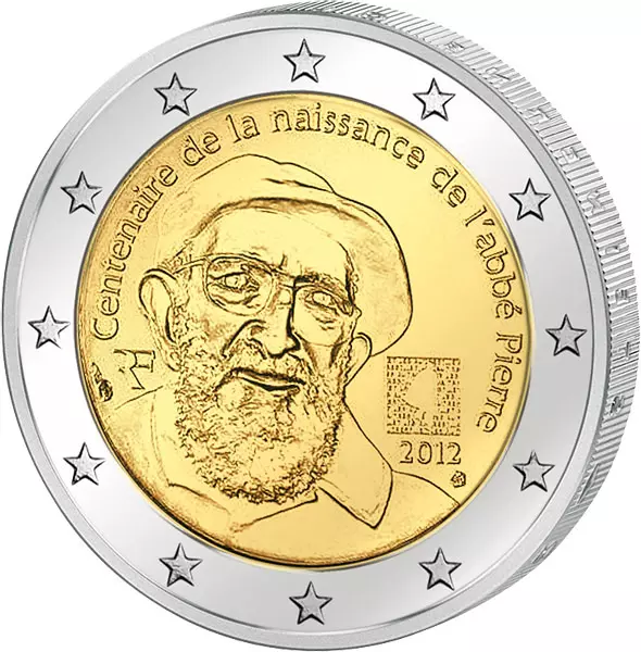 2 Euro Frankreich 100. Geburtstag Abbé Pierre 2012 2 Euro Frankreich 100. Geburtstag Abbé Pierre 2012