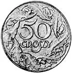 50 Groszy Polen (Deutsche Besatzung) Polnischer Adler 1938 Sehr schön