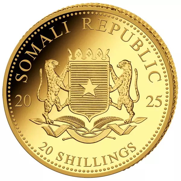 1/50 Unze Gold Somalia African Wildlife - Elefant 2025 1/50 Unze Gold Somalia African Wildlife - Elefant 2025