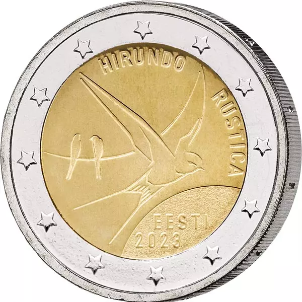 2 Euro Estland Nationalvogel Rauchschwalbe 2023