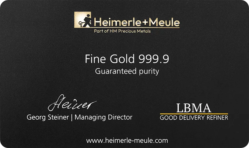 1 gram goudbaar - Heimerle Meule Secain card