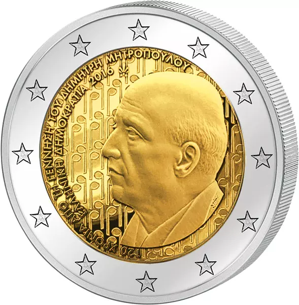 2 Euro Griechenland 120. Geburtstag von Dimitri Mitropoulos 2016