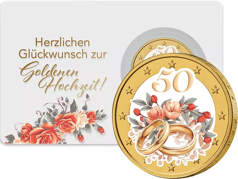 2 Euro Künstlerausgabe Goldene Hochzeit als vollvergoldete Premiumausgabe