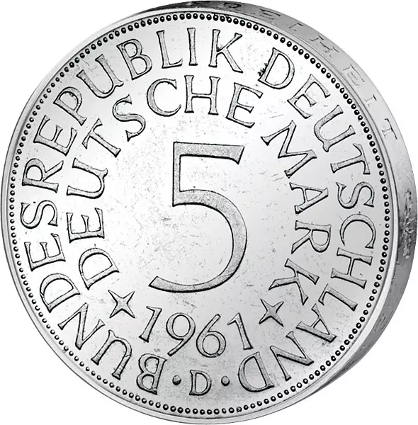 5 DM BRD Silberadler 1951-1974