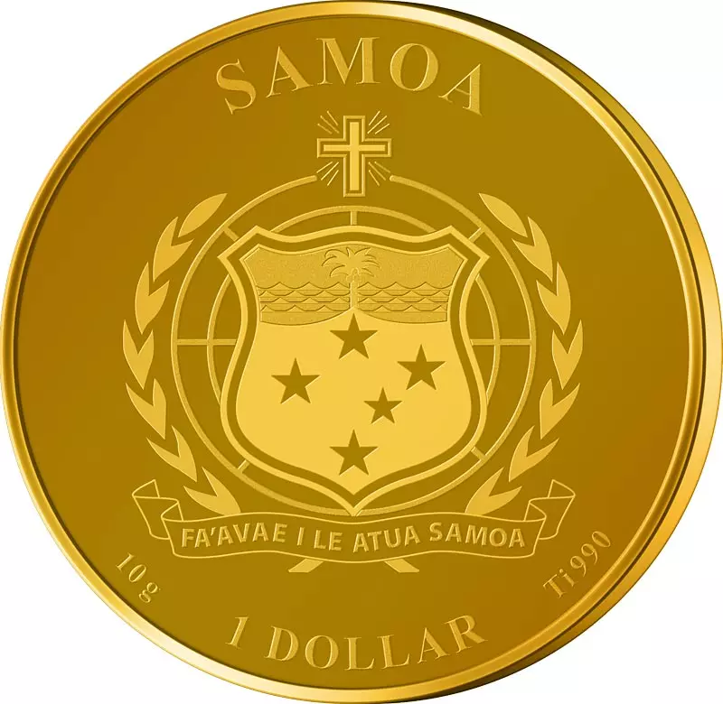 1 Dollar Samoa Titanmünzen Bunte Tierwelt - Feuersalamander 2024