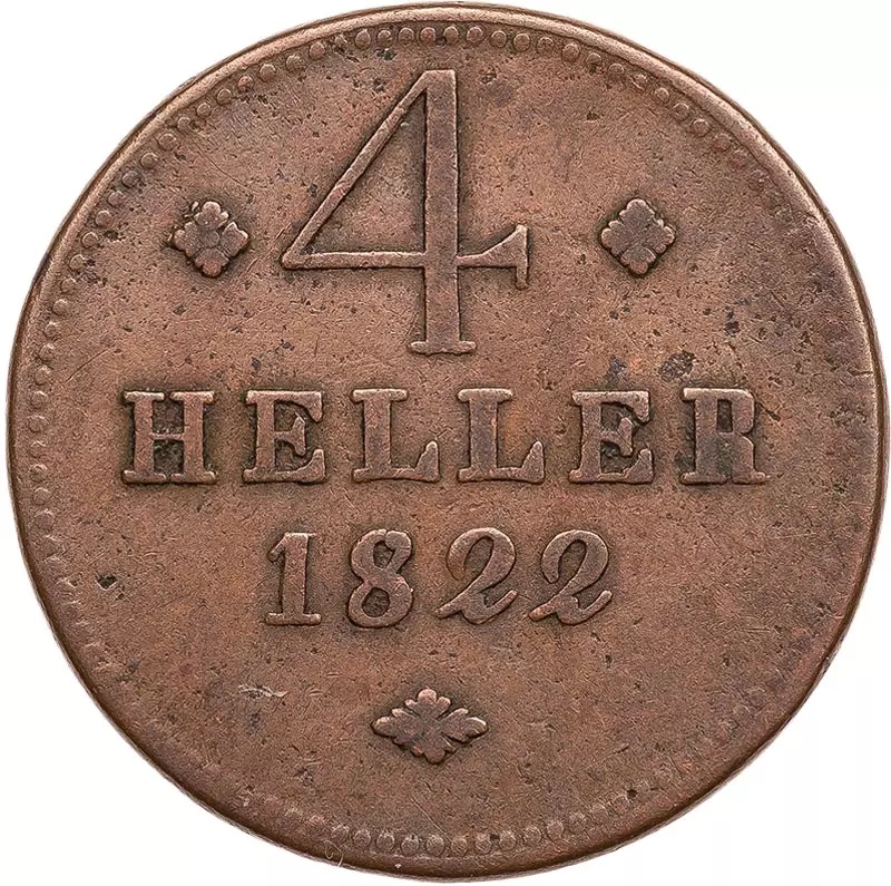 4 Heller Hessen-Kassel Kurfürst Wilhelm II. 1821 - 1828