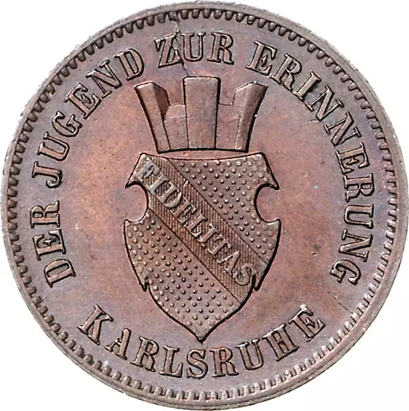 1 Kreuzer Baden Siegesfeier in Karlsruhe 1871