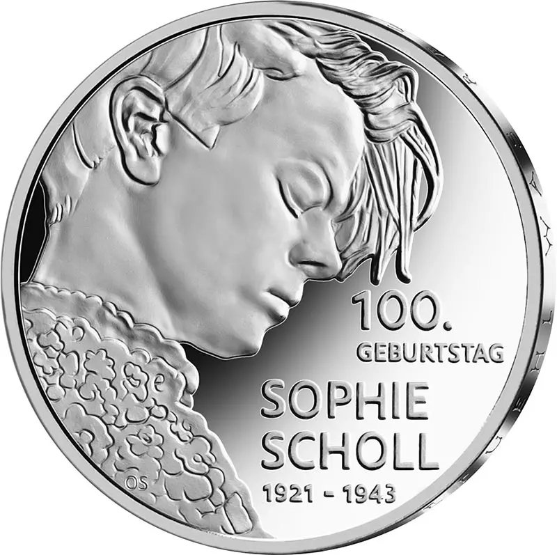 20 Euro BRD Sophie Scholl 2021 Stempelglanz