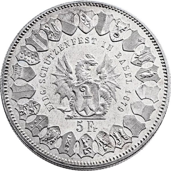 5 Franken Schweiz Schützenfest in Basel 1879