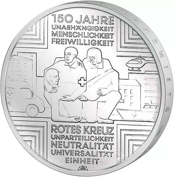 10 Euro BRD 150 Jahre Rotes Kreuz 2013 Stempelglanz
