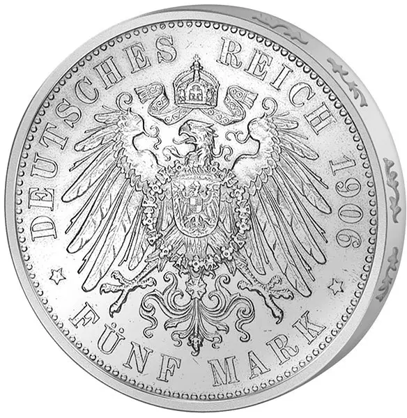 5 Mark Baden Goldene Hochzeit Friedrich und Luise von Baden 1906 vorzüglich 5 Mark Baden Goldene Hochzeit Friedrich und Luise von Baden 1906 vorzüglich