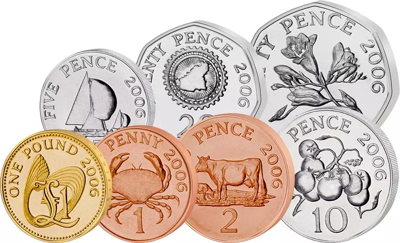 1 Pence - 1 Pound Kursmünzen Guernsey 1998-2012