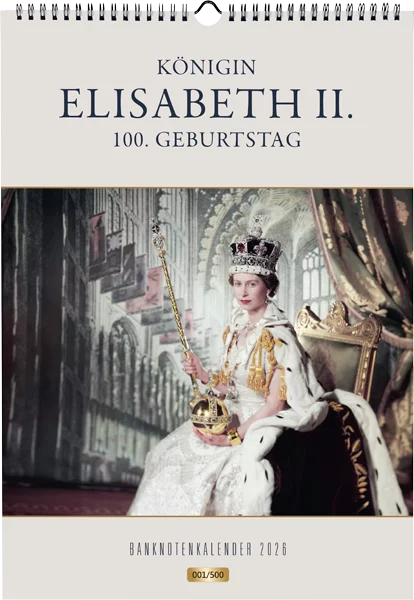 Banknotenkalender Königin Elizabeth II. 2026