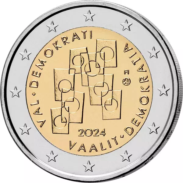 2 Euro Finnland Wahlen als Grundlage der Demokratie 2024