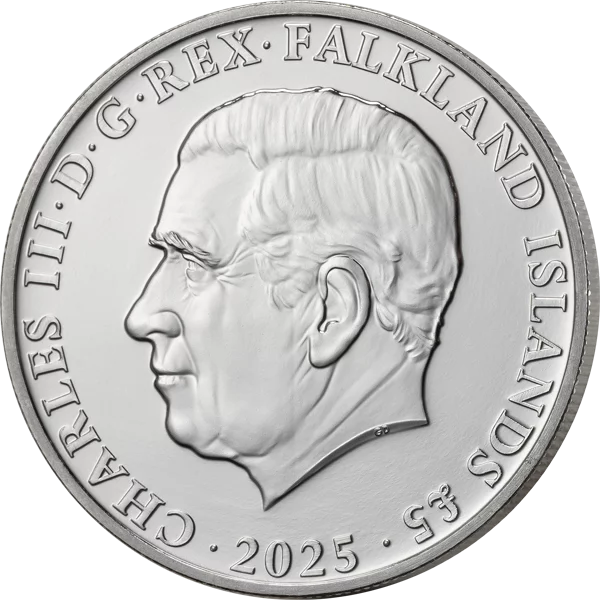 5 Pounds Falkland King Penguin 2025 Shiny Gold Edition 5 Pounds Falkland King Penguin 2025 Shiny Gold Edition