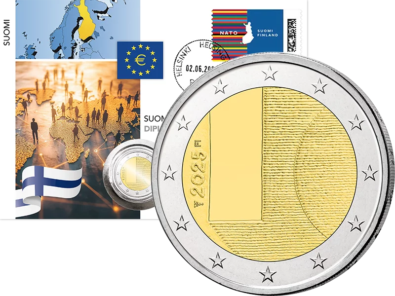 2 Euro Numisbrief Finnland Diplomatie Außenpolitik 2025