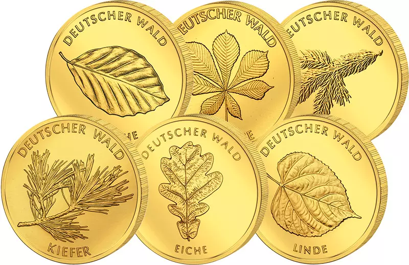 6 x 20 Euro BRD Deutscher Wald 2010-2015