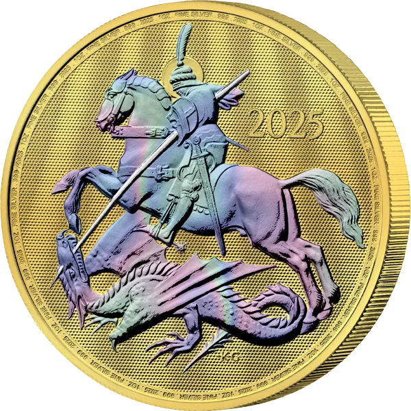 2 Pounds Großbritannien St. George and the Dragon 2025 Golden Holographic 2 Pounds Großbritannien St. George and the Dragon 2025 Golden Holographic