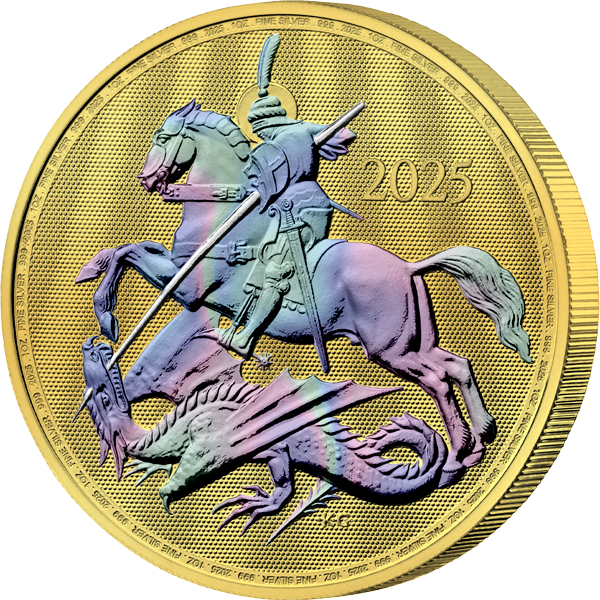 2 Pounds Großbritannien St. George and the Dragon 2025 Golden Holographic