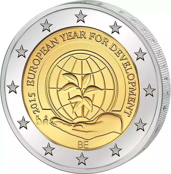 2 Euro Belgien Europäisches Jahr der Entwicklung 2015