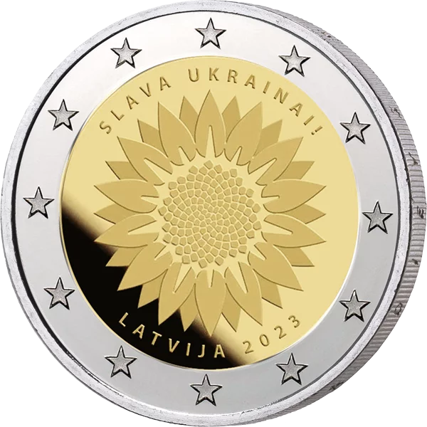 2 Euro Lettland Ukrainische Sonnenblume 2023