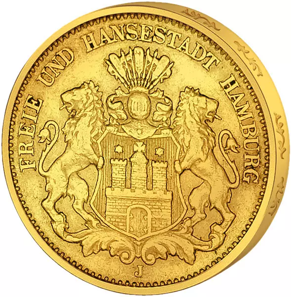 10 Mark Hamburg Stadtwappen 1875-1888 10 Mark Hamburg Stadtwappen 1875-1888