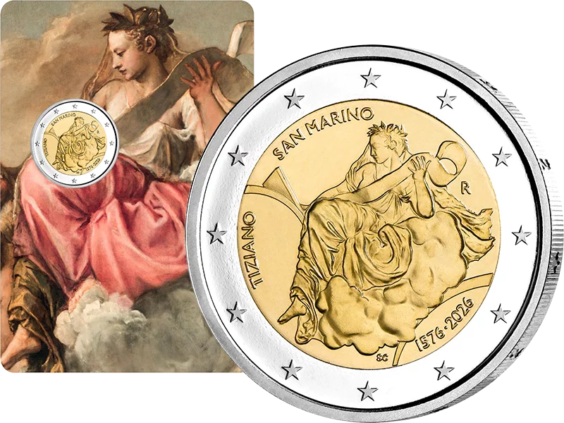 2 Euro San Marino Ersttagsedition 450. Todestag Tizian 2026