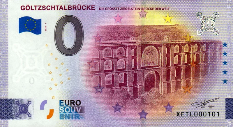 0-Euro-Banknote BRD Göltzschtalbrücke 2025