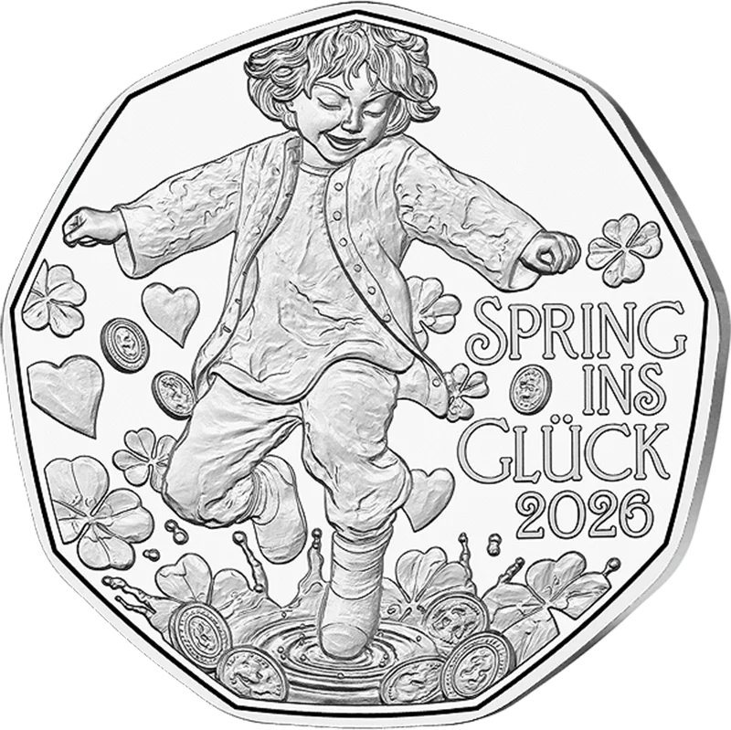 5 Euro Österreich Neujahrsmünze - Spring ins Glück 2026