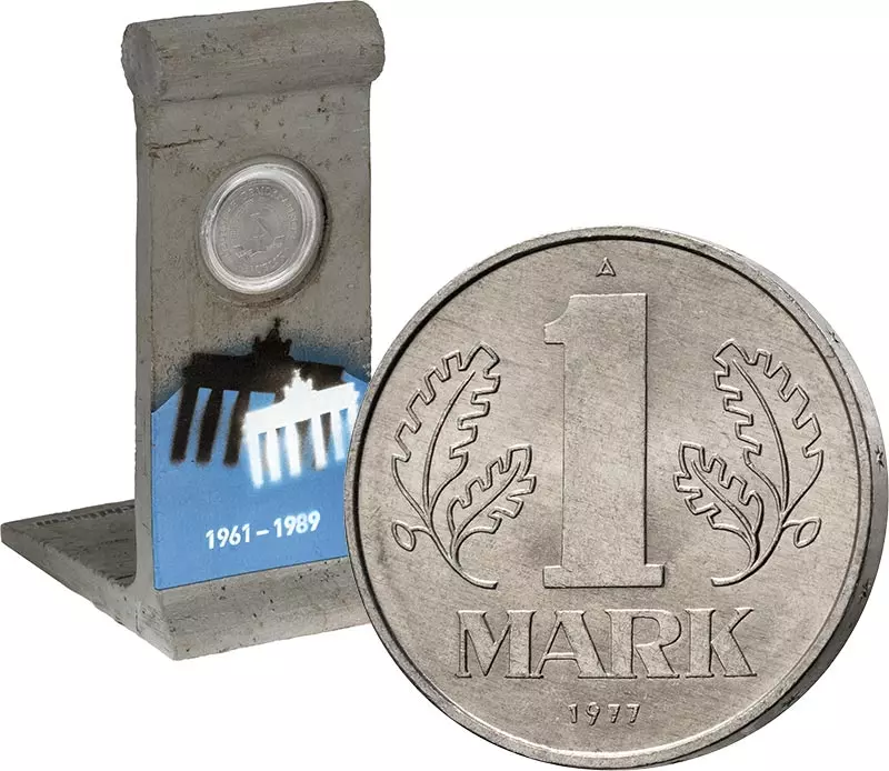 1 Mark DDR Kursmünze 1972-1990 inkl. Präsentationsständer