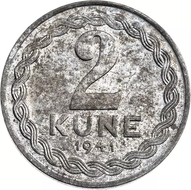 2 Kune Kroatien Staatswappen 1941