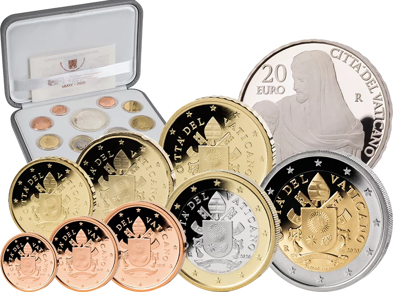 Euro-Kursmünzensatz Vatikan 2020 Ersttags-Edition inklusive 20-Euro-Silbergedenkmünze