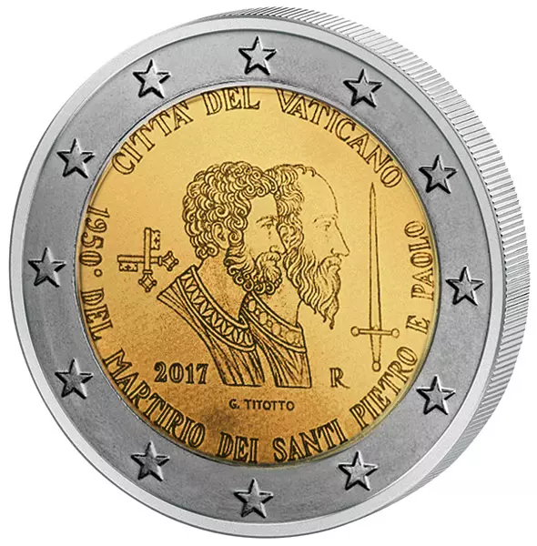 2 Euro Vatikan Sankt Peter und Sankt Paulus 2017