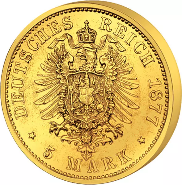 5 Mark Württemberg König Karl 1877-1878 5 Mark Württemberg König Karl 1877-1878