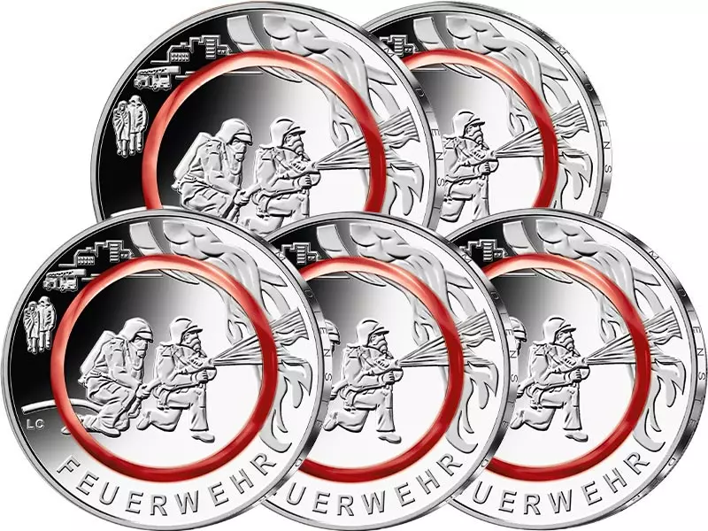 5 x 10 Euro BRD Feuerwehr 2023