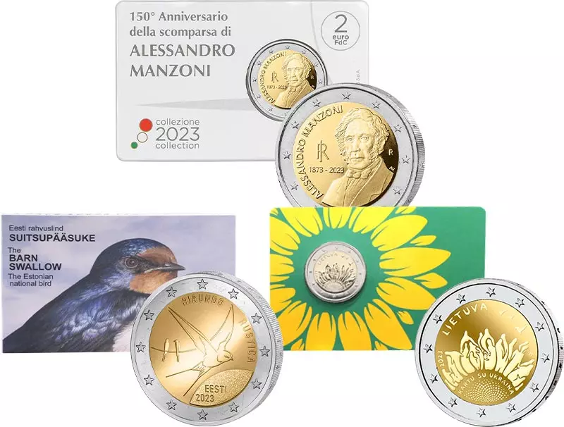 3 x 2 Euro Spar-Set in offiziellen Coin Cards/Blistern 2023