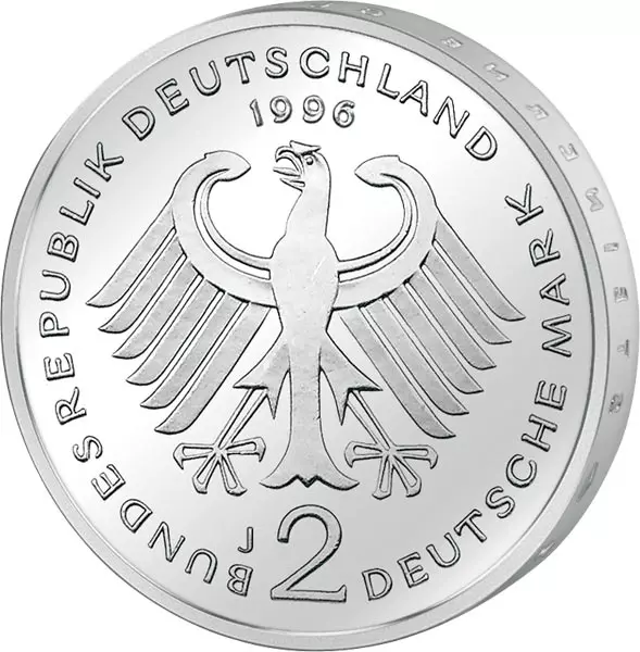 2 DM BRD Ludwig Erhard 1988-96 Polierte Platte