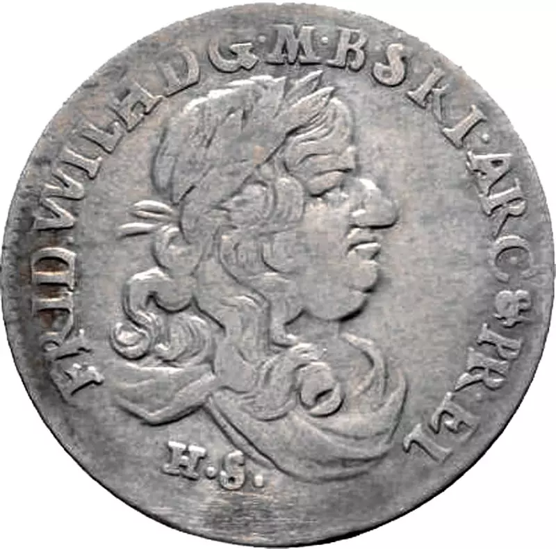 1/3 Taler Brandenburg-Preußen Kurfürst Friedrich Wilhelm 1674-1676